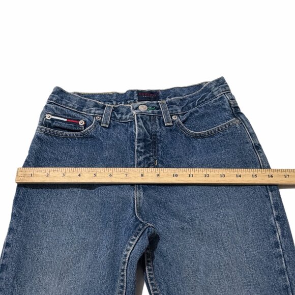 Tommy Hilfiger Jeans Juniors 1 Blue Twill Denim Straight Y2K Western School VTG - Picture 10 of 16